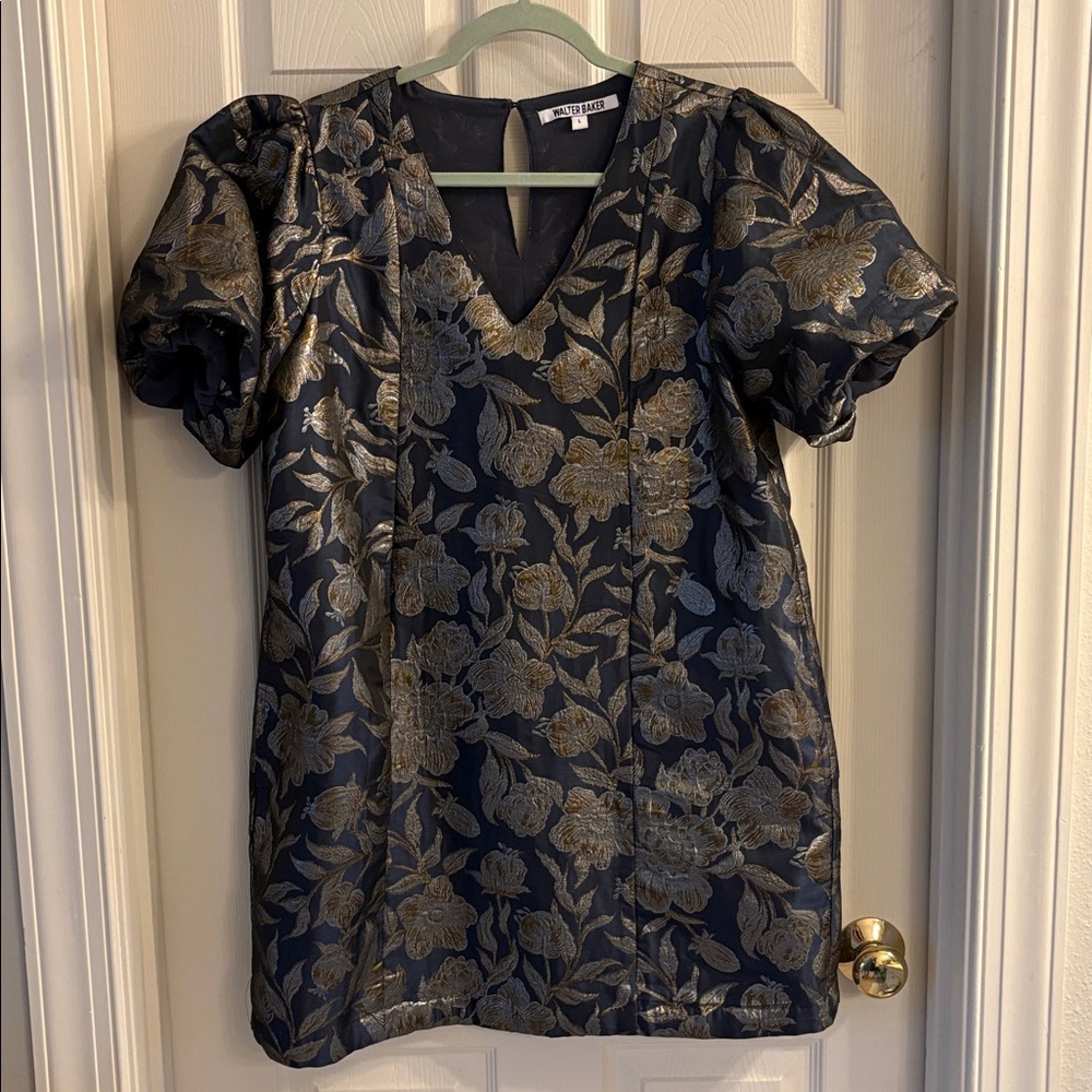 Walter Baker Floral Puff Sleeve, Fully Lined Dress, size L, Gorgeous print